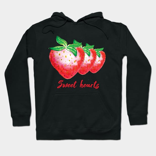 Aquarelle strawberries Hoodie by Artletar